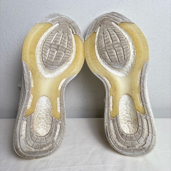 ADIDAS Powerboost White Grey Women Size 7.5 Sporty Athleisure Minimalist Neutral - Picture 7 of 13